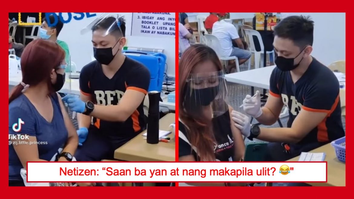 Nurse sa isang vaccination center, kinakiligan ng netizens