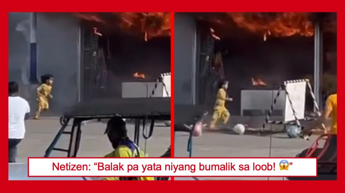 Video ng pagtakbo ng isang bata mula sa nasusunog na gusali, nag-viral sa social media