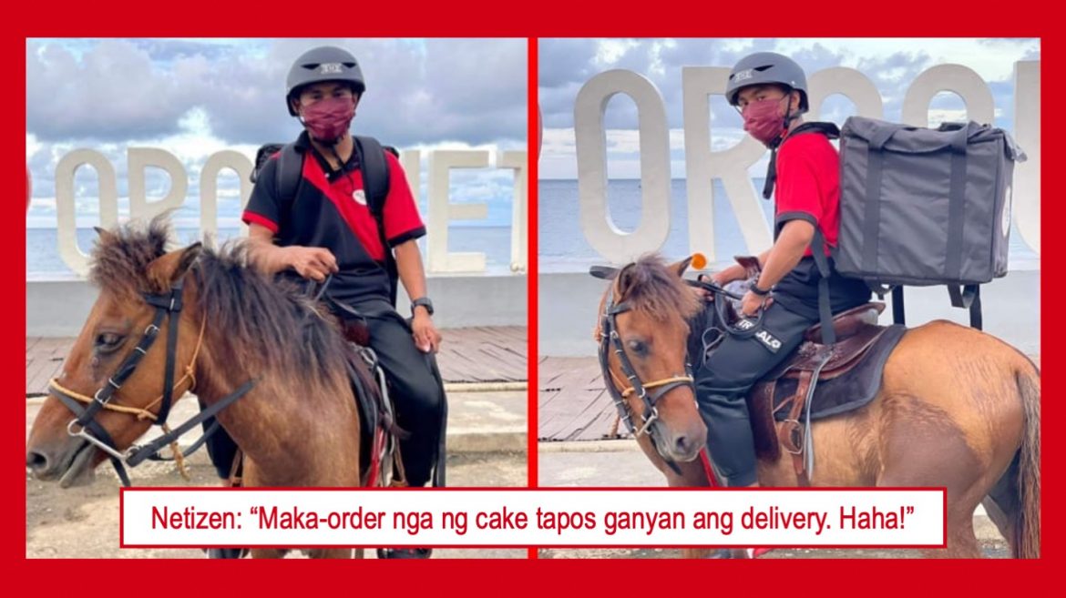 Horseback riding delivery ng isang restobar sa Misamis Occidental, patok sa netizens