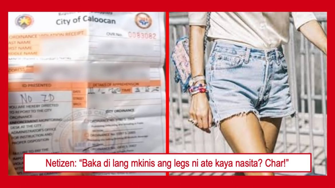 Isang babae sa Caloocan, sinita at tiniketan ng pulis dahil sa pagsusuot ng shorts sa kalsada?